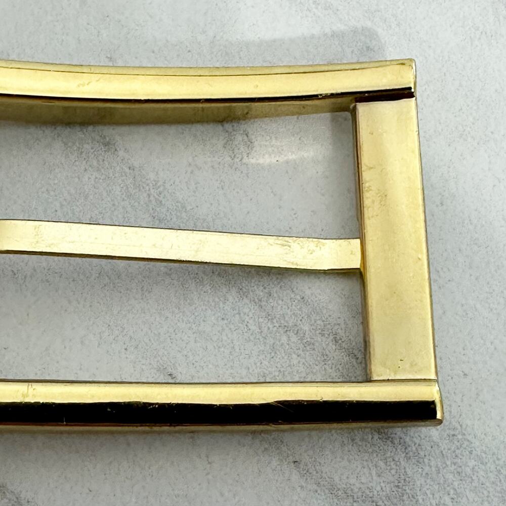 Gold Tone Rectangle Simple Basic Belt Buckle - Picture 6 of 9